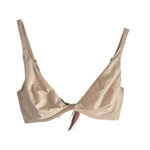 Victoria Secret Incredible Unlined Plunge Beige Underwire Bra 34D
